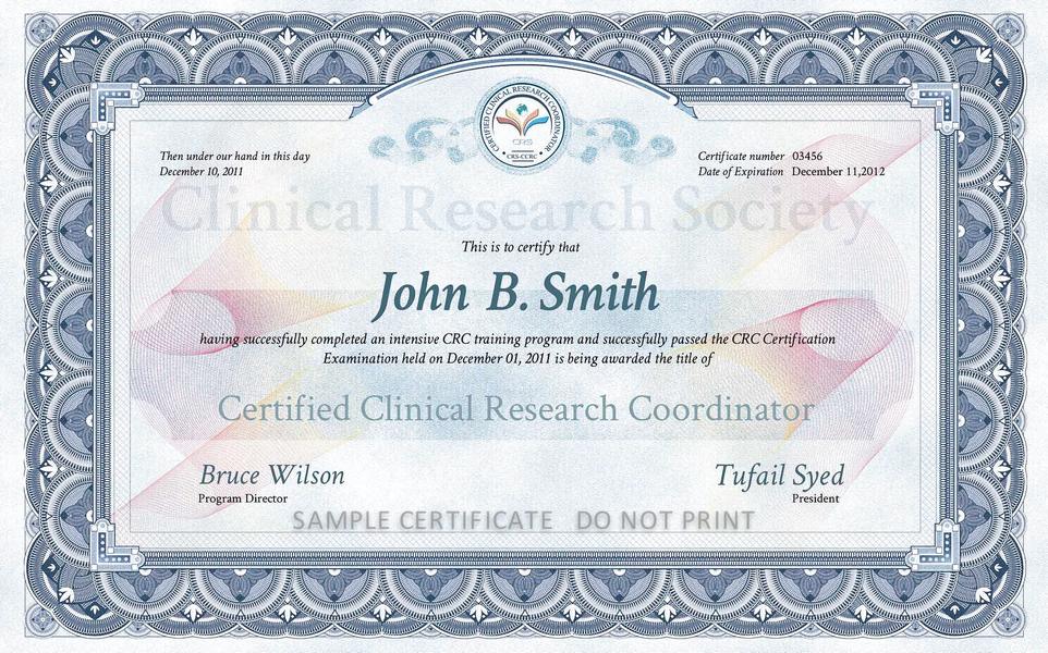 clinical research specialist certification