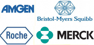 Amgen, Bristol-Myers Squibb, Roche, and Merck